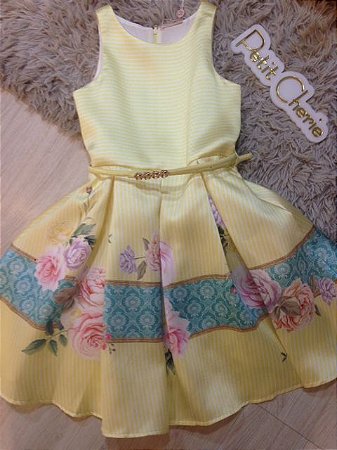 vestido petit cherie amarelo