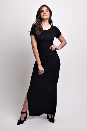 vestido de malha liso