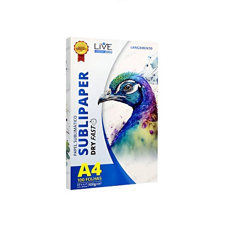 Papel para Sublimação LIVE Sublipaper DryFast A4 100g - 100 Folhas