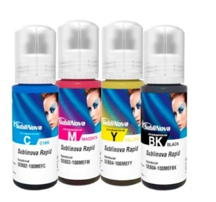 KIT TINTA INKTEC SUBLINOVA RAPID - 4 CORES - 100 ml cada