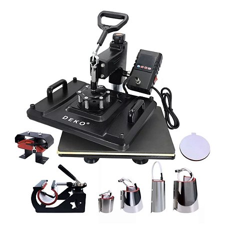 Prensa 8x1 Térmica Plana P/ Caneca; Camisa; Squeeze; Bone; Deko 110/220v