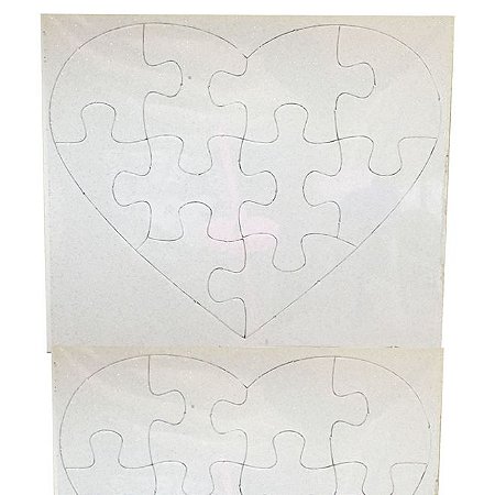 Quebra-cabeça Coração Glitter 10 peças (10 Unidades)