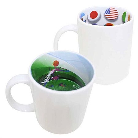 Caneca cerâmica branca Interior Copa 325ml