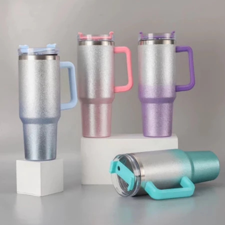 Caneca Térmica Com Canudo 1,2L Glitter - DTF (Sem Resina)