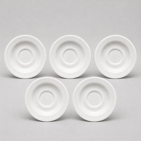Kit 5 Pires Para Xícara 75ml Porcelana Branca - P/ Casa, Padarias, Restaurantes