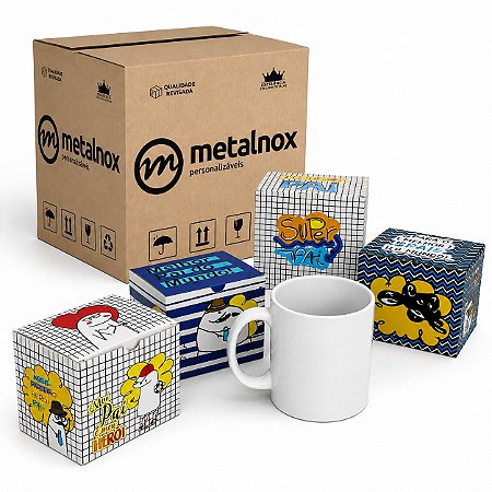 Caneca Metalnox + Caixinha Temática Dia dos Pais - 5 Unidades