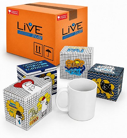 Caneca Live + Caixinha Temática Dia dos Pais - 4 Unidades