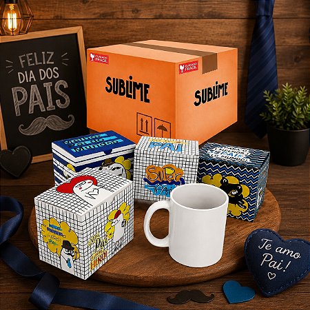 Caneca Sublime + Caixinha Temática Dia dos Pais - 24 Unidades