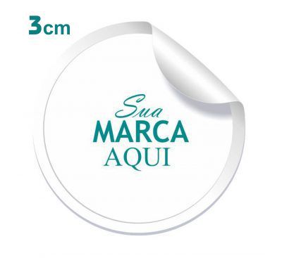 Etiqueta Adesiva 3x3cm Vinil Branco Personalizado – Mod.: ADE33