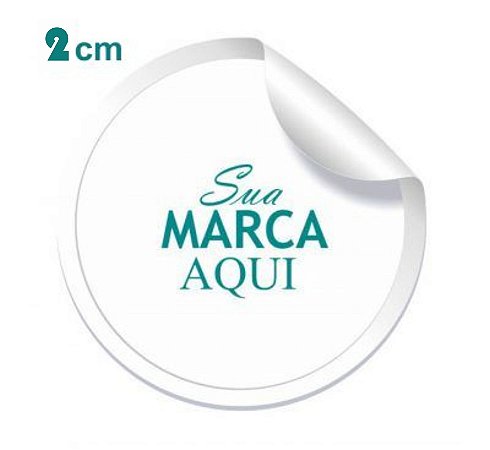 Etiqueta Adesiva 2x2cm Vinil Branco Personalizado – Mod.: ADE22