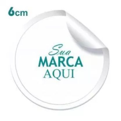 Etiqueta Adesiva 6x6cm Vinil Branco Personalizado – Mod.: ADE66
