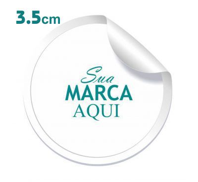 Etiqueta Adesiva 3.5x3.5cm Vinil Branco Personalizado – Mod.: ADE3535
