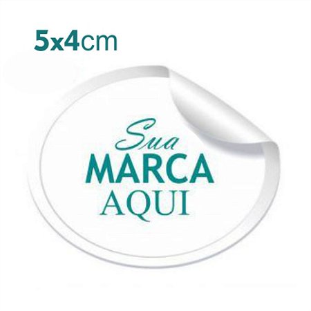 Etiqueta Adesiva 5x4cm Vinil Branco Personalizado – Mod.: ADE54