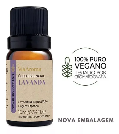 Óleo Essencial Lavanda 100% Natural Via Aroma 10ml P Difusor