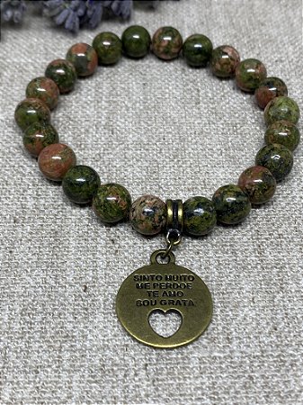 Pulseira de Pedra Natural Unakital - Cura Energética, Fortalecimento da Espiritualidade e Equilíbrio Físico