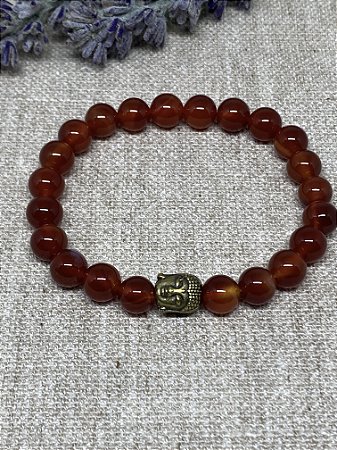 Pulseira de Pedra Natural Cornalina - Sucesso Profissional, Estimular a Criatividade e Eliminar Medos