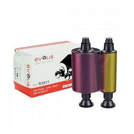 Ribbon color YMCKO para impressoras Evolis Dualys. 200 impressões PN R3011 Original