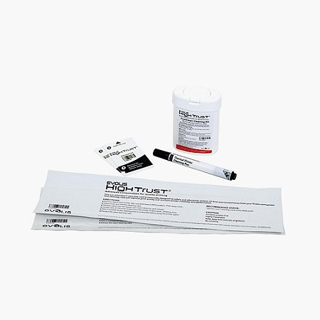 Kit de limpeza avançada para impressoras Evolis Primacy2 cartões "T" umedecidos, 2 cartões adesivos, 1 caneta, 1 dispensador de 40 toalhetes umedecidos ACL002