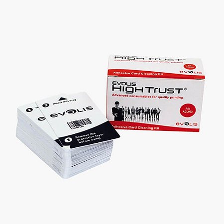 Kit de limpeza de cartões adesivados para limpeza de rolo 50 cartões adesivos PN ACL003