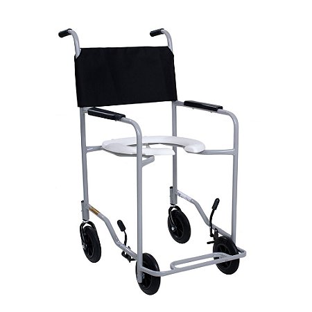 Cadeira de Rodas para Banho CDS201 Preta Até 85Kg - CDS