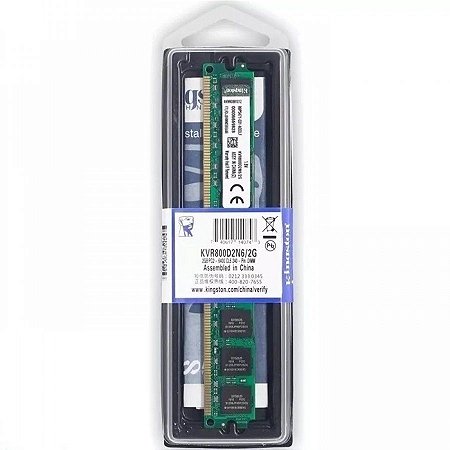 Memória RAM DDR2 2GB 800MHz Kingston KVR800D2N6/2G