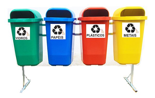 Lixeira para reciclagem 4 cores