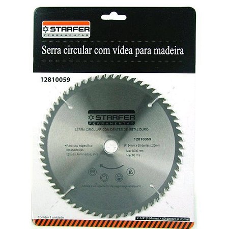 Serra Eletrica Circular C/ Vídea 7 1/4'' 36 Dentes - Starfer