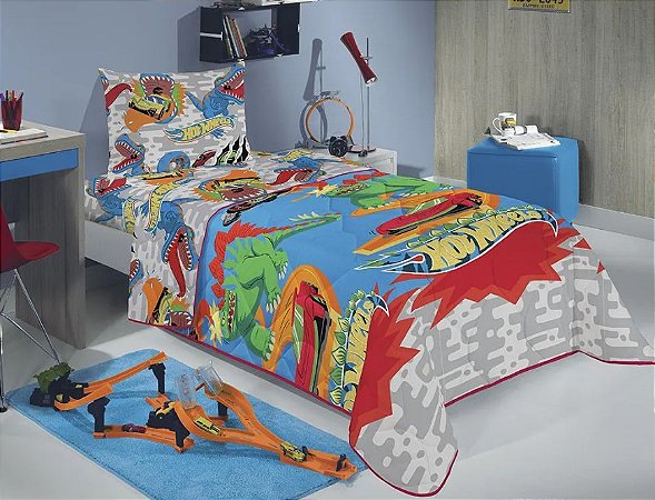 Edredom Infantil Solteiro Microfibra - Hot Wheels