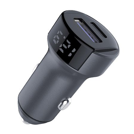Carregador Veicular Ultrarrápido 36W com Usb e USB C Celular
