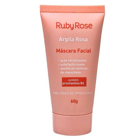 Máscara Facial Argila Rosa Ruby Rose