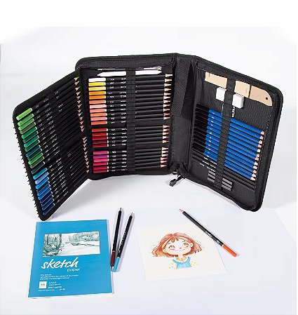Kit Lápis De Desenho H&b Profissional 97 Pcs