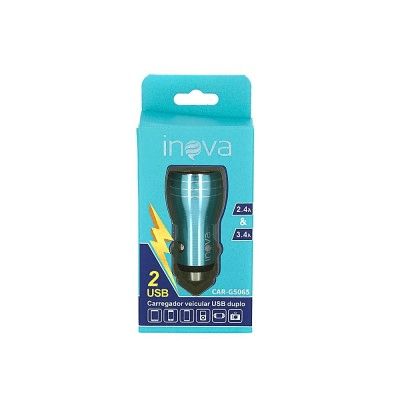 Carregador Veicular Inova 2 Entradas CAR-8474 3.4A USB