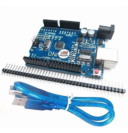 Arduino Uno R3 - Smd + Cabo Usb 50cm + Barra De Pinos