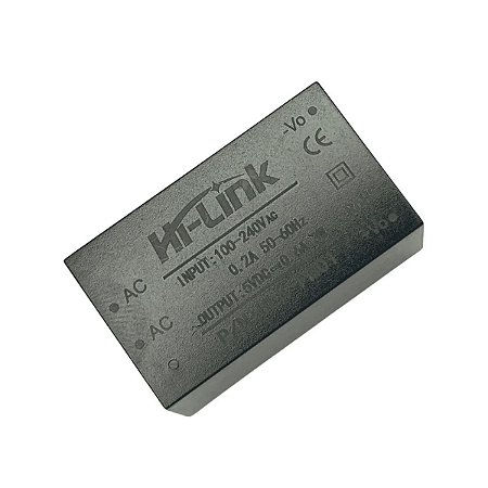 Mini Fonte Hi-link HLK-PM01 100~240VAC para 5V DC 600mA 3W