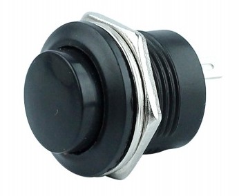 Chave Push Button s/ Trava R13-507 2 Terminais  Preto