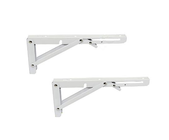 Kit 2 Suportes Mão Francesa Dobrável Retratil 30cm 12''