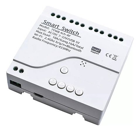 Módulo Relé Inteligente Contato 4ch Wifi Rf 12v 24v (7..32V)