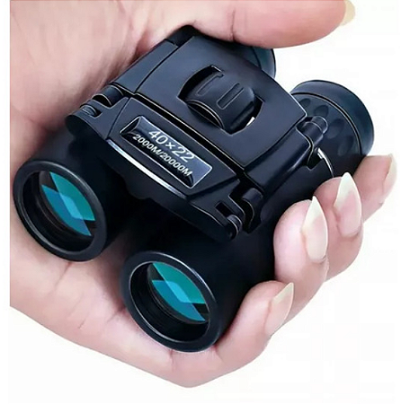Binóculos Mini 40x22 Preto Compact Fmc Óptica Alcance 2000mm