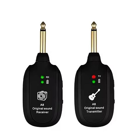 Transmissor Receptor A8 Sem Fio Guitarra Eletrica Baixo