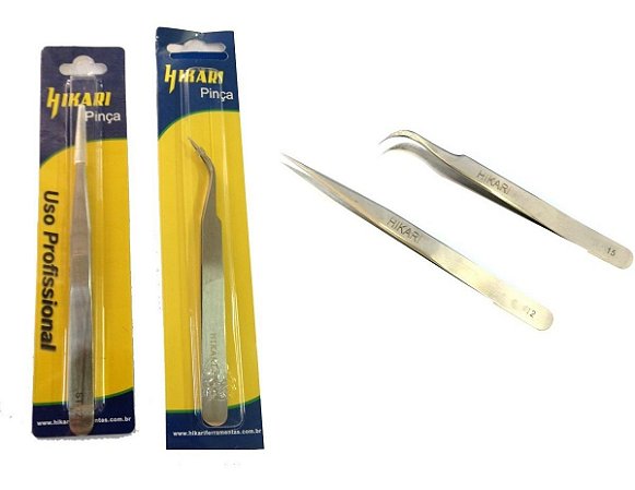 Kit Pinça Reta E Curva Profissional Hikari Bga Reballing