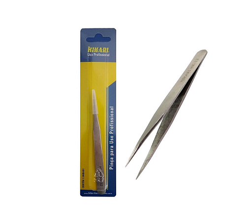 Pinça Aço Inox Antimagnético Ponta Reta 110mm Hikari Hk-12