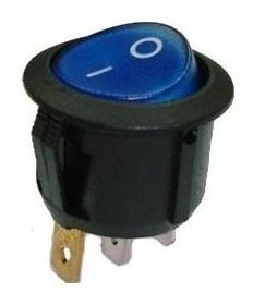 Chave Gangorra Redonda On/off Kcd1-106n 10/6a 250v Azul
