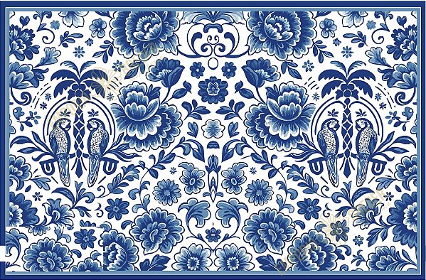 Pareô com botão - Estampa Floral Araras