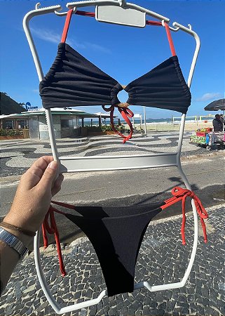 Biquíni Rafa - Bicolor Preto e Caramelo