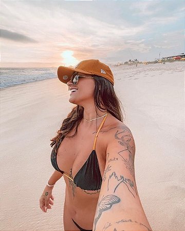 Biquíni Marcelle -  Bicolor Preto e Caramelo