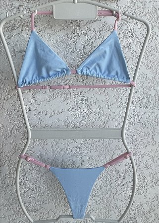 Biquíni Luiza - Bicolor Azul e Rosa