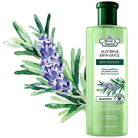 Shampoo Flores & Vegetais Alecrim & Erva-doce Revitalizante 310ml
