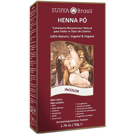 Tintura Henna Pó Incolor Surya Brasil 50g