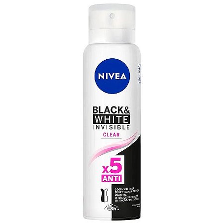 Desodorante Aerosol Nívea Feminino Deo Invisible Black & White 150ml