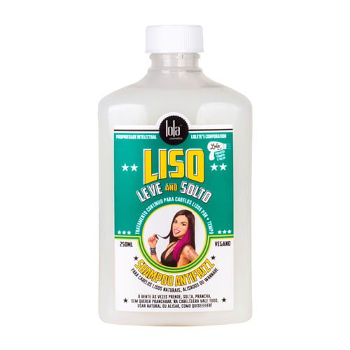Shampoo Antifrizz Lola Cosmetics Liso Leve e Solto 250ml